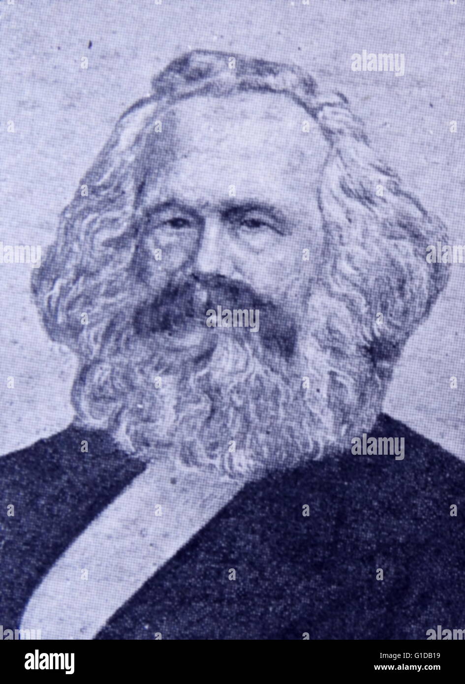 Karl Marx, a German Jew who was a pioneer of social democracy and shifted the movement from its revolutionary spirit. Stock Photo