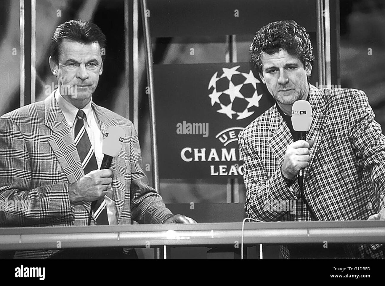 Champions League (TV-Show) / Ottmar Hitzfeld / Marcel Reif, Stock Photo