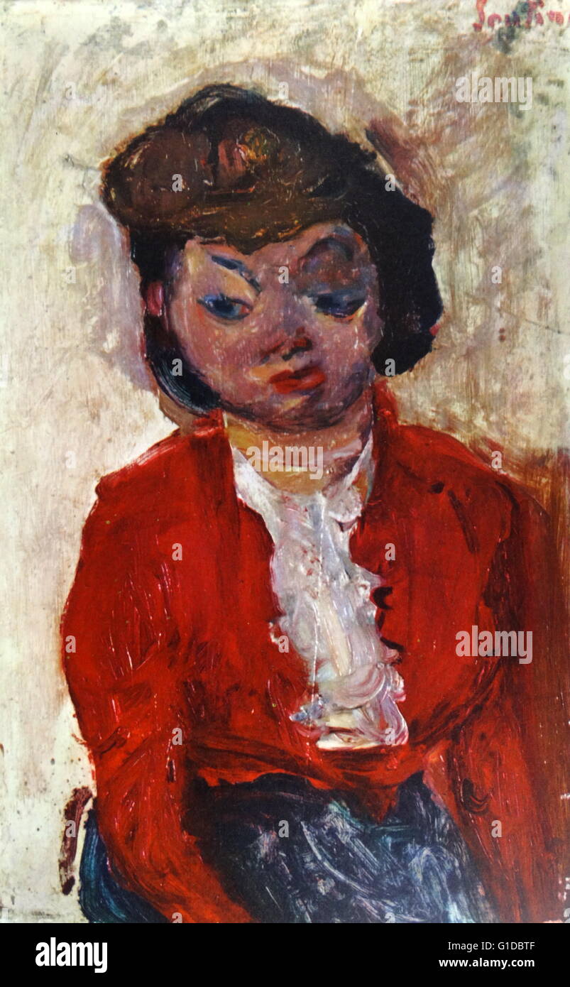 English Woman 1922, by Chaïm Soutine (1893 – 1943). Russian painter of Belarusian Jewish origin. Soutine made a major contribution to the expressionist movement while living in Paris Stock Photo