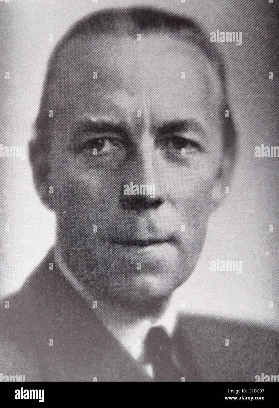 Photographic portrait of Folke Bernadotte, Count of Wisborg (1895-1948) a Swedish diplomat, negotiator and nobleman. He managed to negotiate the release of over 30,000 prisoners from German concentration camps during the Second World War. Dated 20th Century Stock Photo