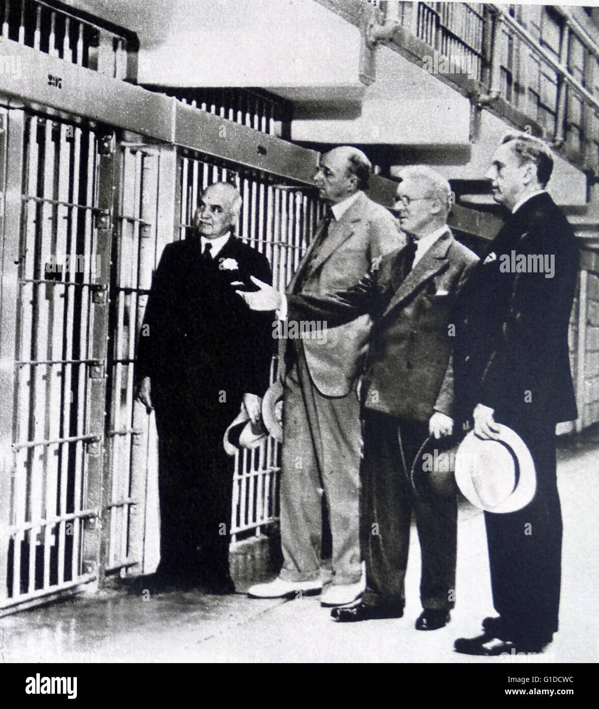 Photographic print of the jail cell of Al Capone (1899-1947) an American gangster during the Prohibition era. Dated 20th Century Stock Photo