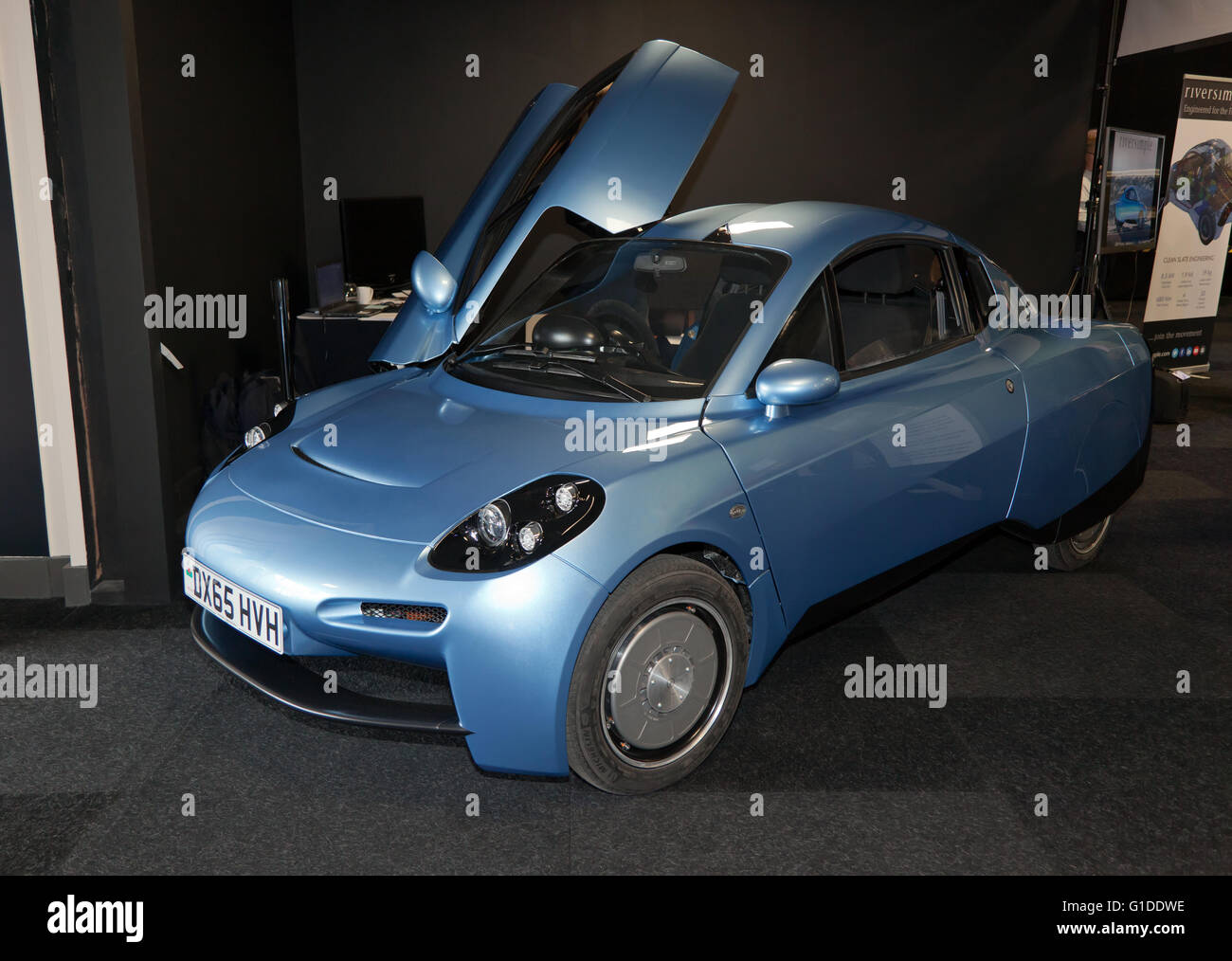 The River Simple RASA Prototype, a small hydrogen-powered fuel cell electric vehicle, on display at the London Motor Show 2016 Stock Photo