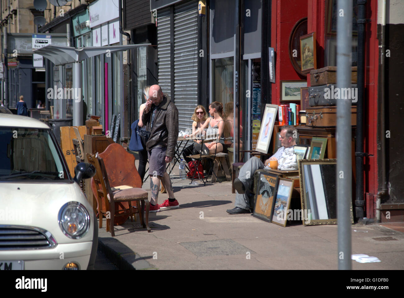 Finnieston Scotland's gentrified area street scene, Glasgow's Shoreditch,  Glasgow, Scotland, UK Stock Photo