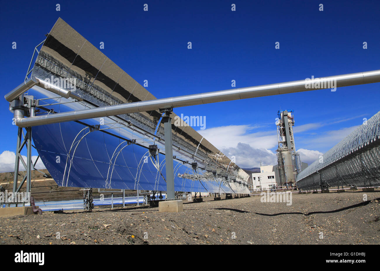 Desalinisation plant at the solar energy scientific research centre, Tabernas, Almeria, Spain Stock Photo
