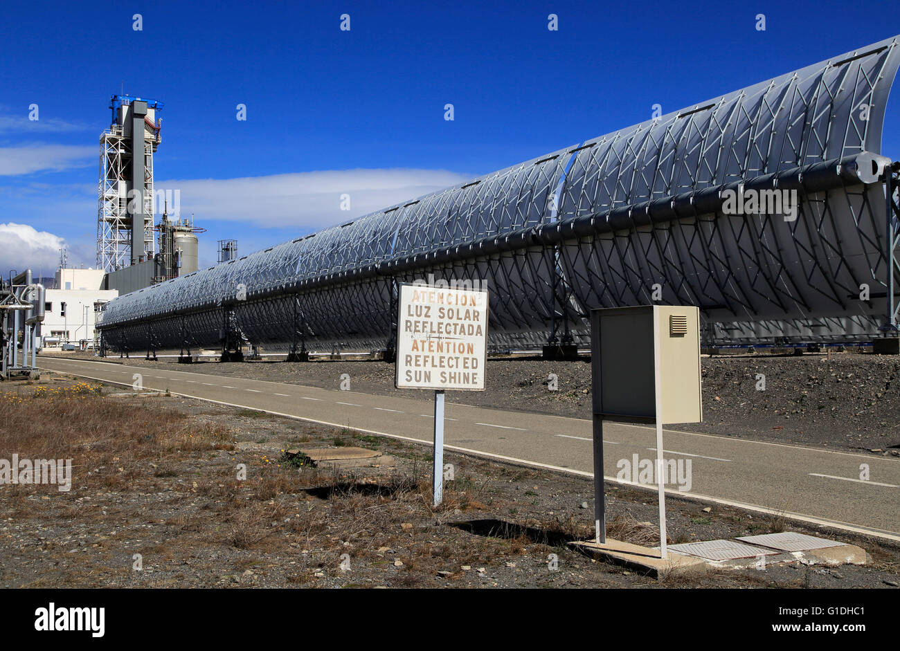 Desalinisation plant at the solar energy scientific research centre, Tabernas, Almeria, Spain Stock Photo