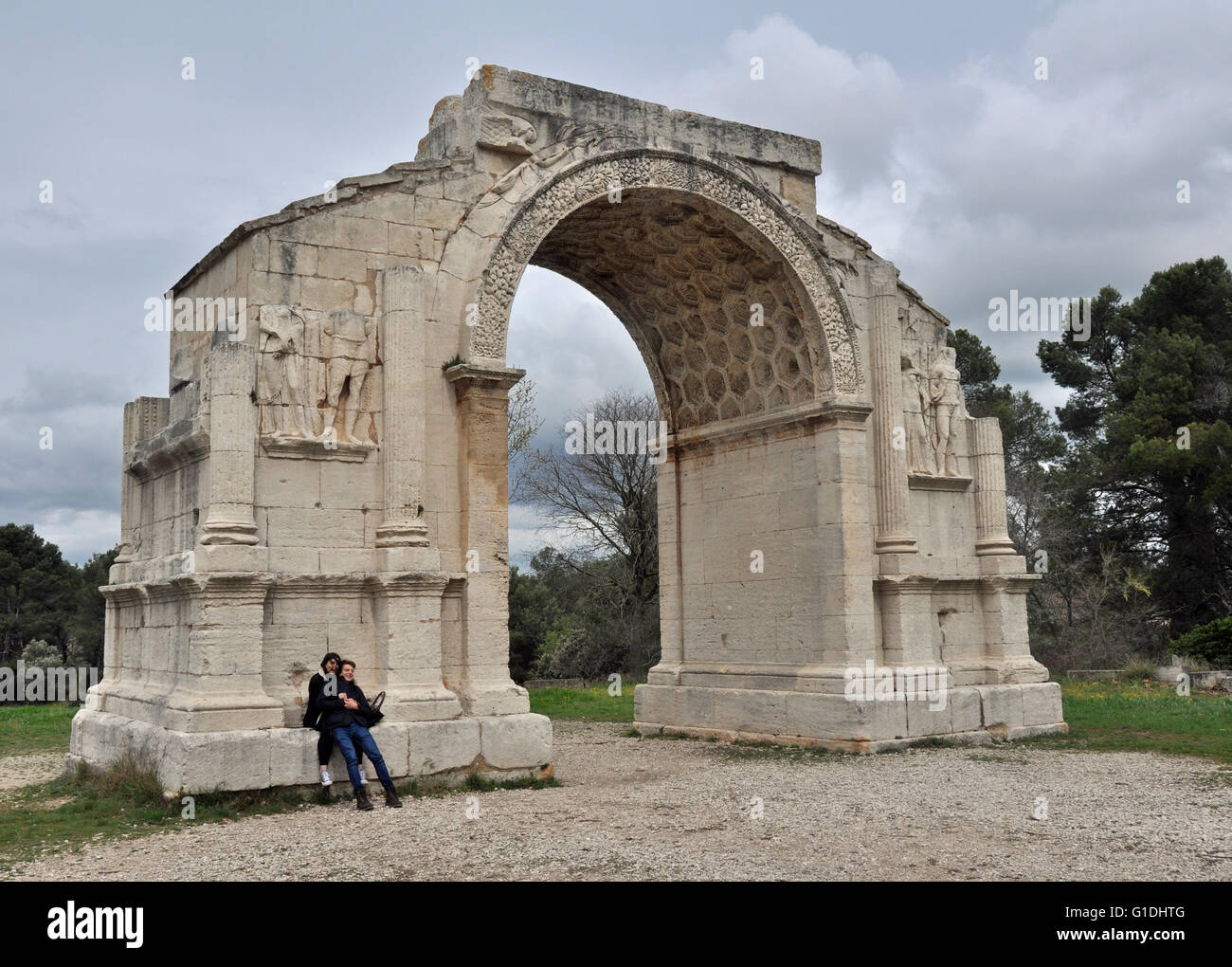 The arch of triumph, Les Antiques, Glanum, Provence, France. Stock Photo