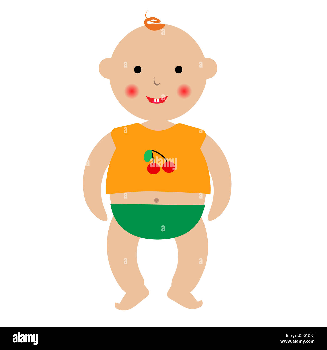 Standing cartoon baby. Laughing baby standing in t-shirt and pants. Cartoon  baby drawing for illustration Stock Photo - Alamy