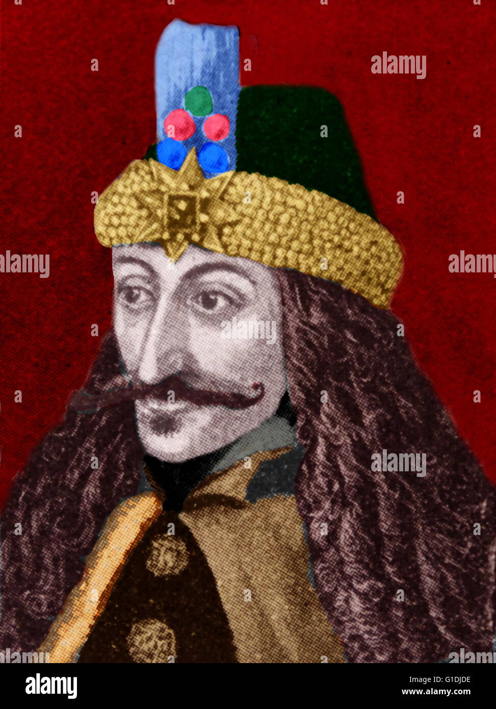 Vlad the impaler (1431-1477) prince of the house of draculesti, lord of Wallachia (in modern day Romania) associated with the Dracula legend and the story by Bram Stoker. Stock Photo