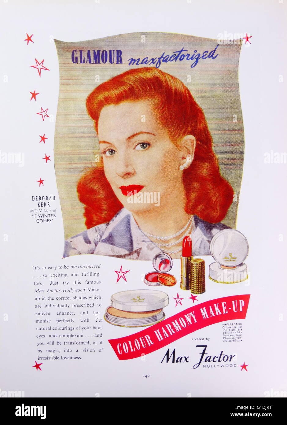 Advert for Max-Factor cosmetics Stock Photo - Alamy