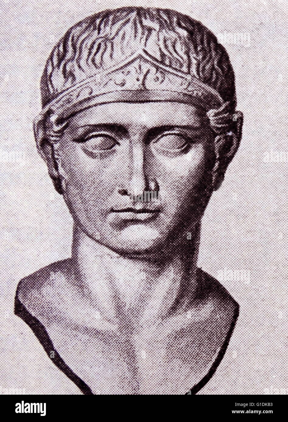 Bust of Nero Claudius Drusus (39-9 BC) Roman politician and military commander. Stock Photo