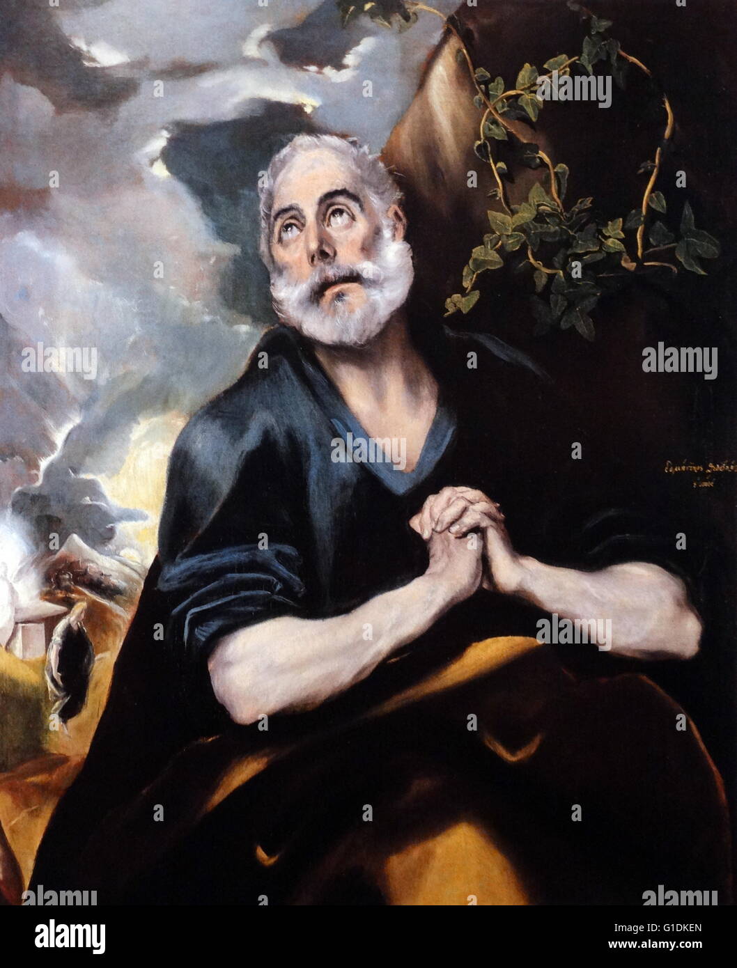 The Tears of St. Peter, c.1580-1589 by El Greco (Doménikos Theotokópoulos) (1541-1614); oil on canvas Stock Photo