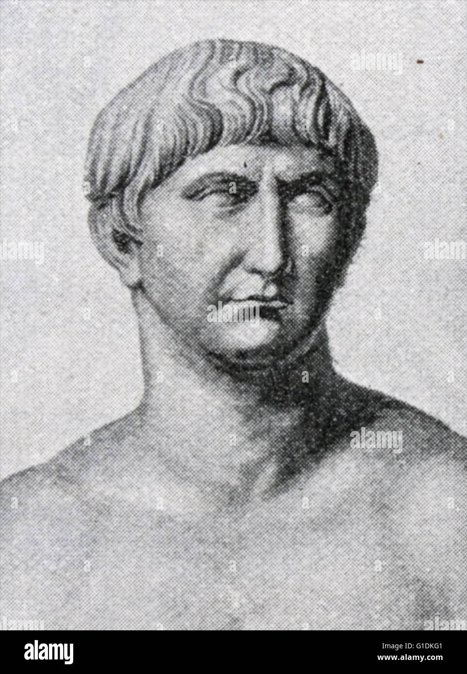 Bust of Roman Emperor Trajan (53-117) Stock Photo