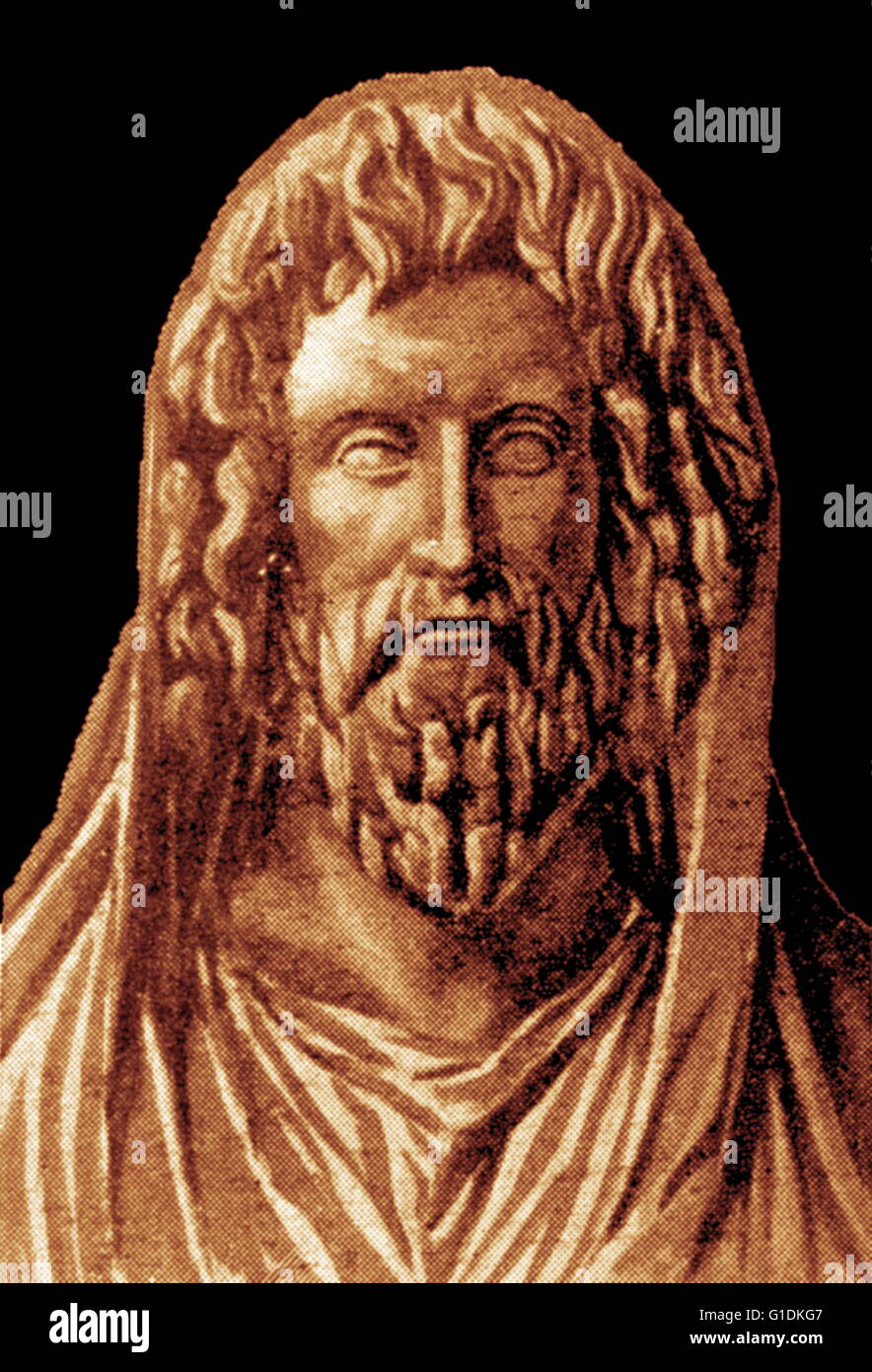 Engraving of Numa Pompilius (753-673 BC) King of Rome Stock Photo