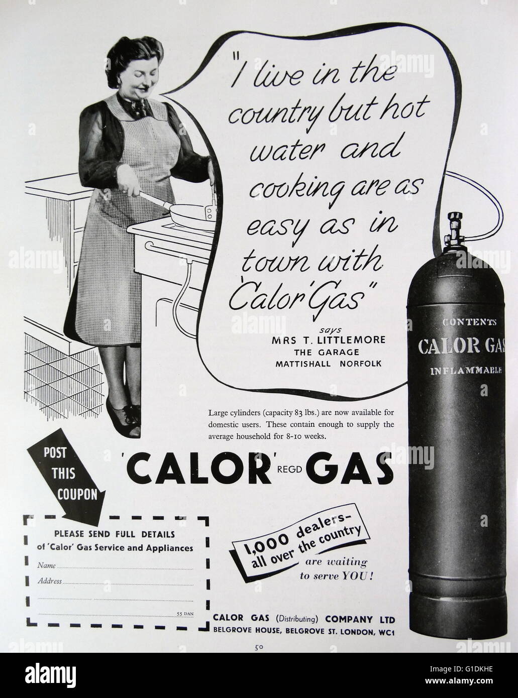 Advert for Calor Gas canisters Stock Photo Alamy