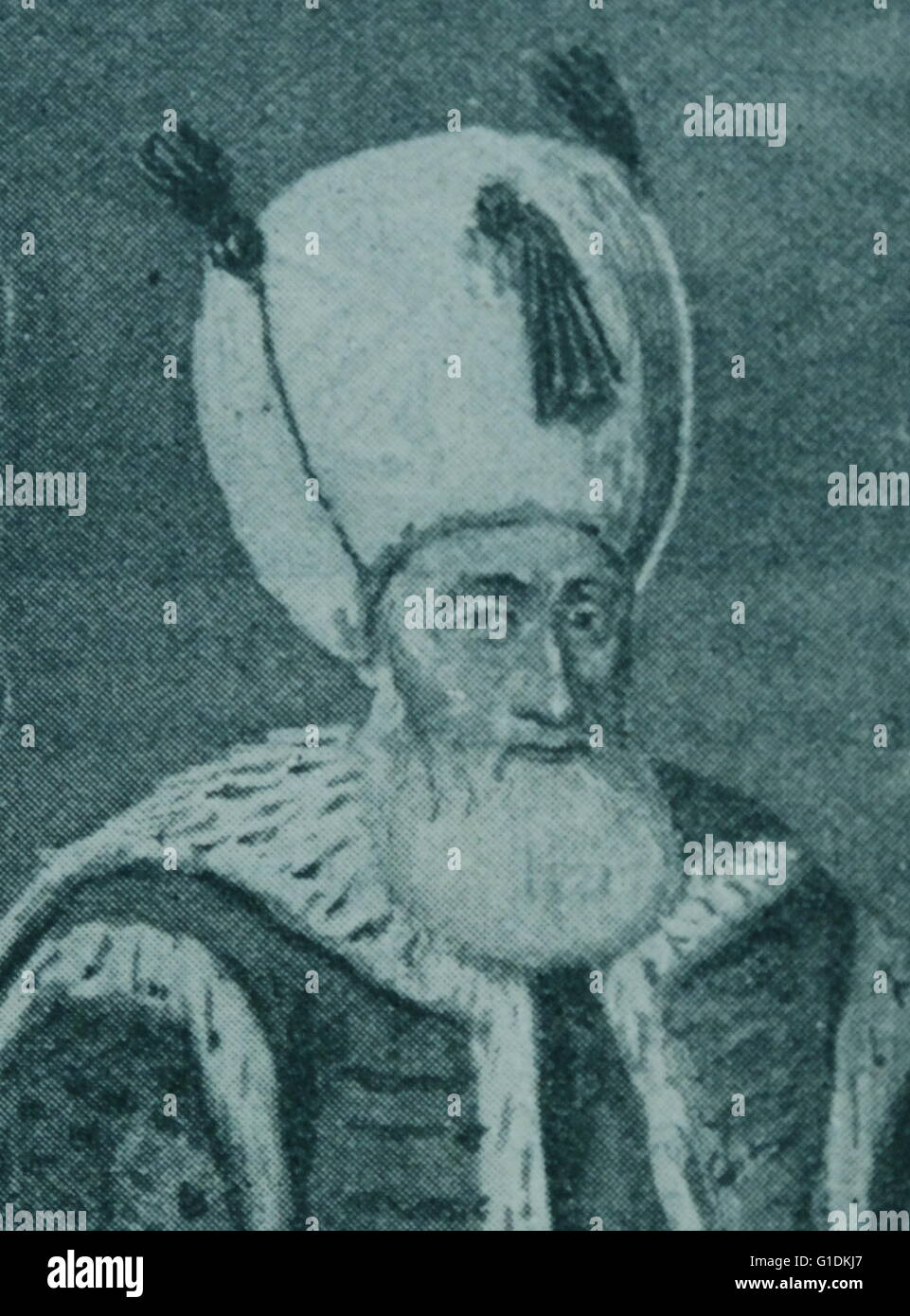 Portrait of Suleiman the Magnificent ( 1494-1566) longest-reigning Great Sultan of the Ottoman Empire. Dated 16th Century Stock Photo