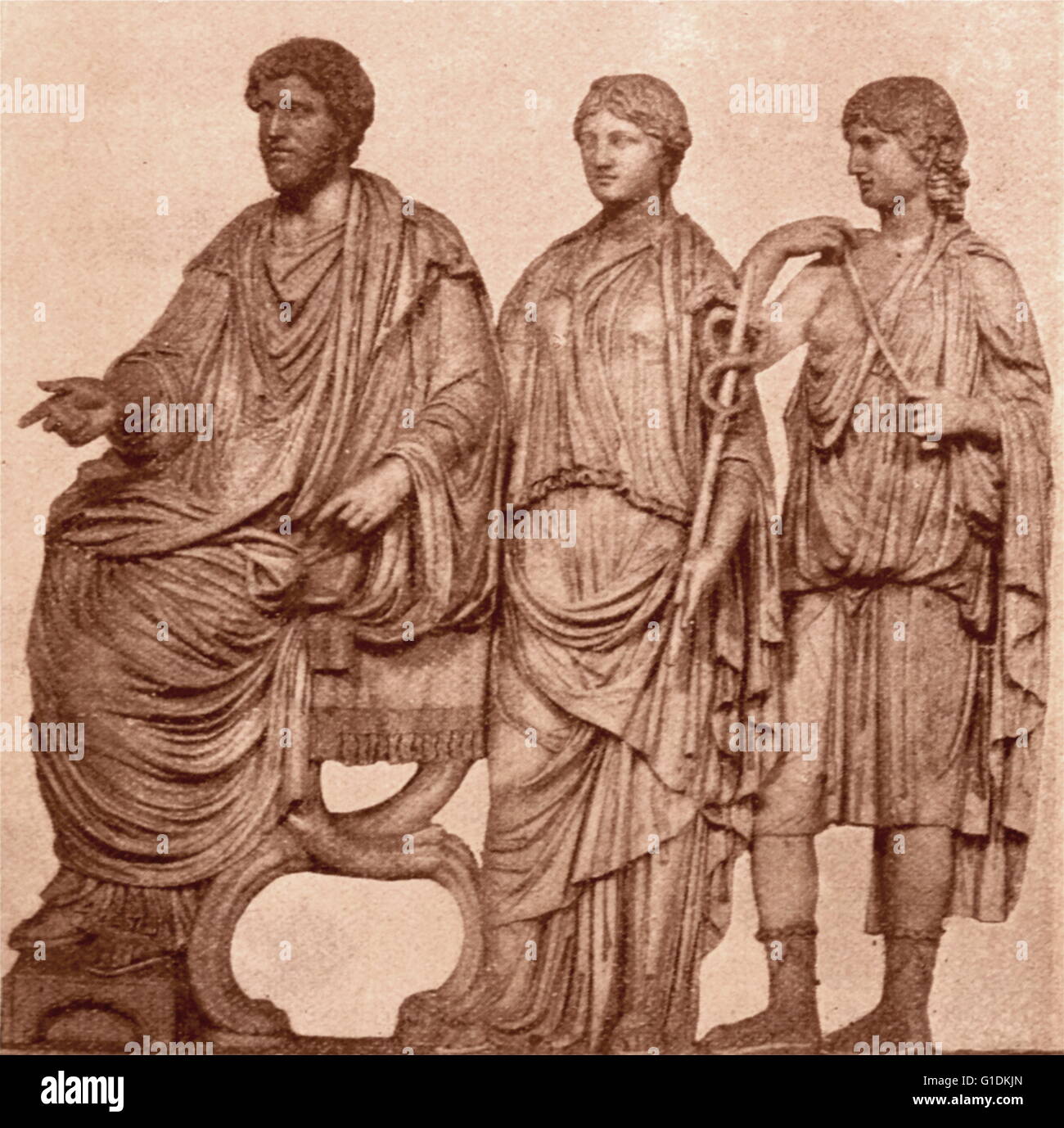 bas-relief depicting Marcus Aurelius and Faustina with the Goddess Roma  Stock Photo - Alamy