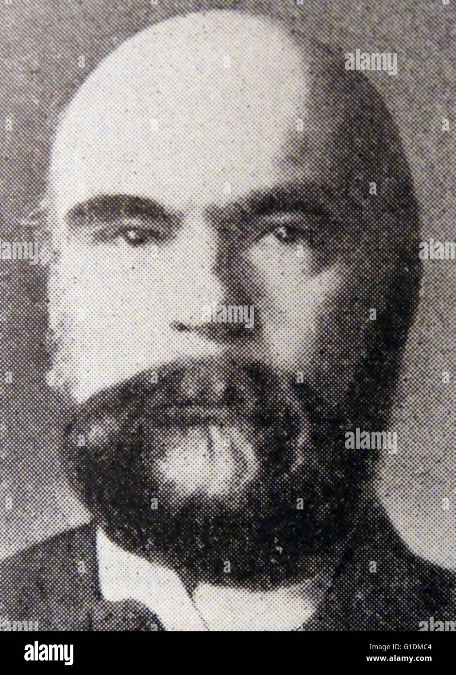 Photographic portrait of Paul Verlaine (1844-1896) a French poet. Dated 19th Century Stock Photo