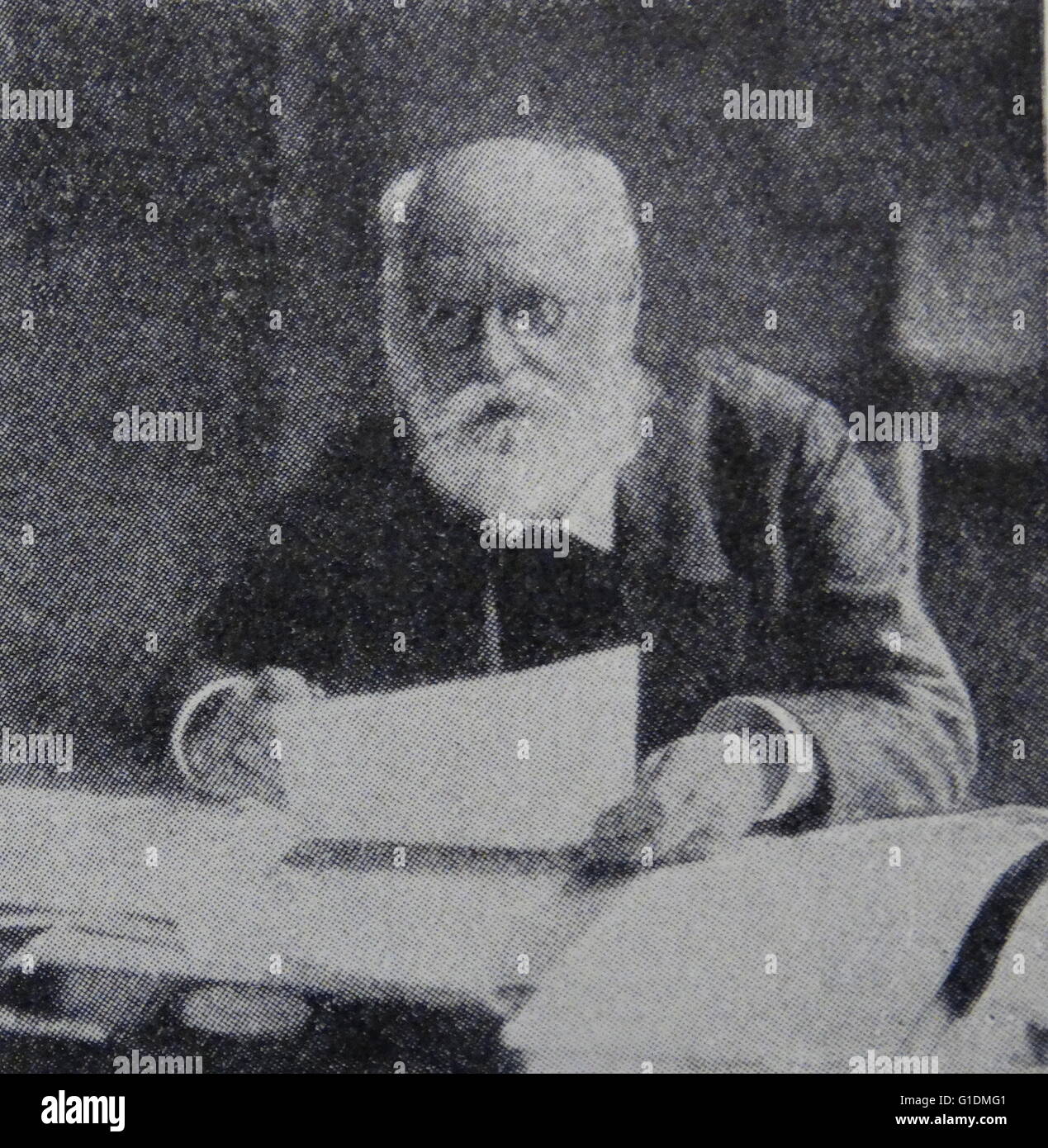 Photographic portrait of Karl Kautsky (1854-1938) a Czech-Austrian philosopher, journalist, and Marxist theoretician. Dated 19th Century Stock Photo