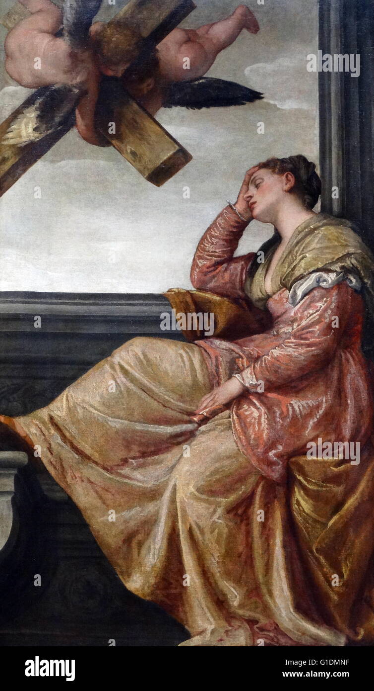 Painting titled 'The Dream of Saint Helena' by Paolo Veronese (1528-1588) an Italian Renaissance painter. Dated 16th Century Stock Photo