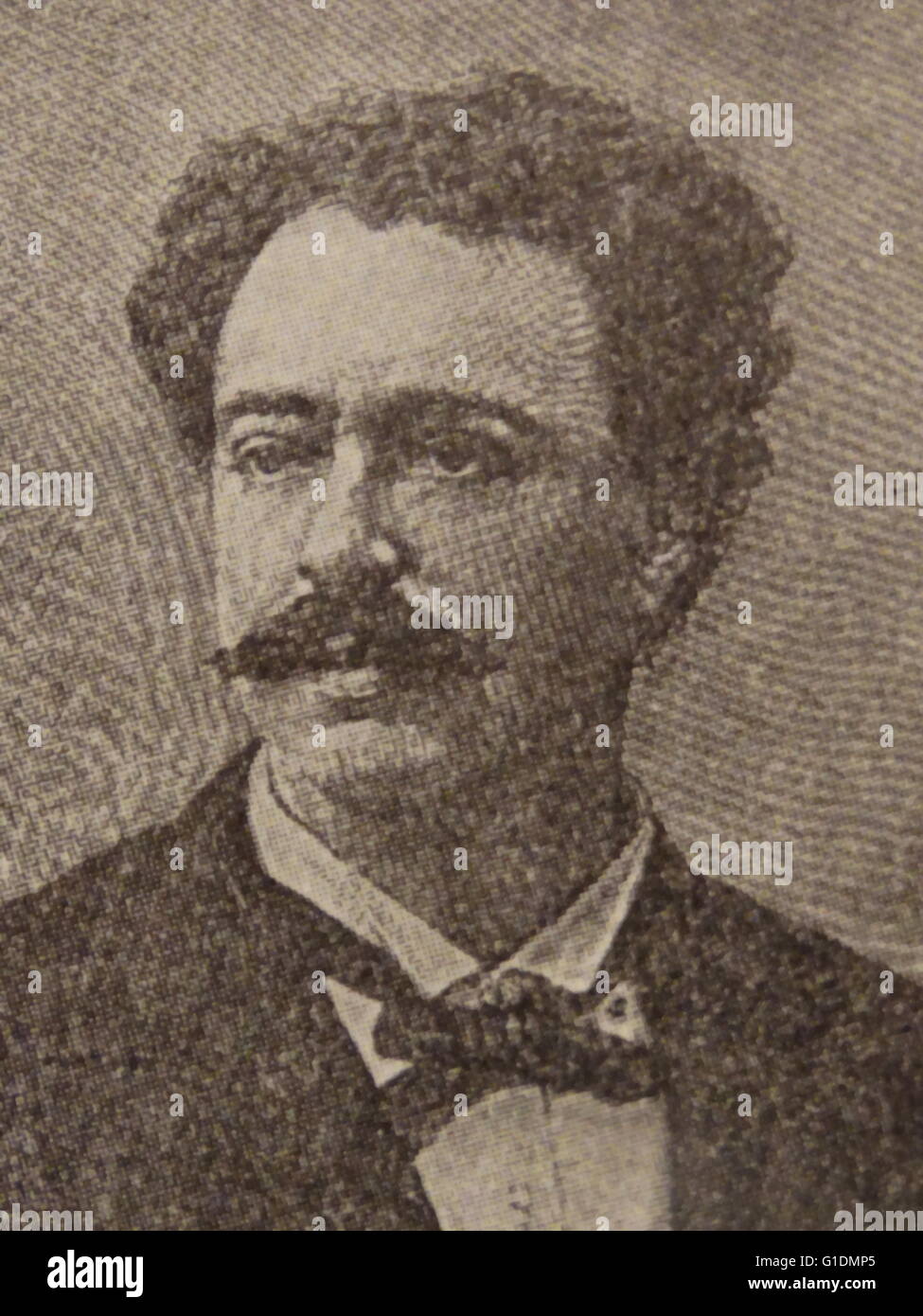 Portrait of Edmondo De Amicis (1846-1908) an Italian novelist, journalist, poet and short-story writer. Dated 19th Century Stock Photo