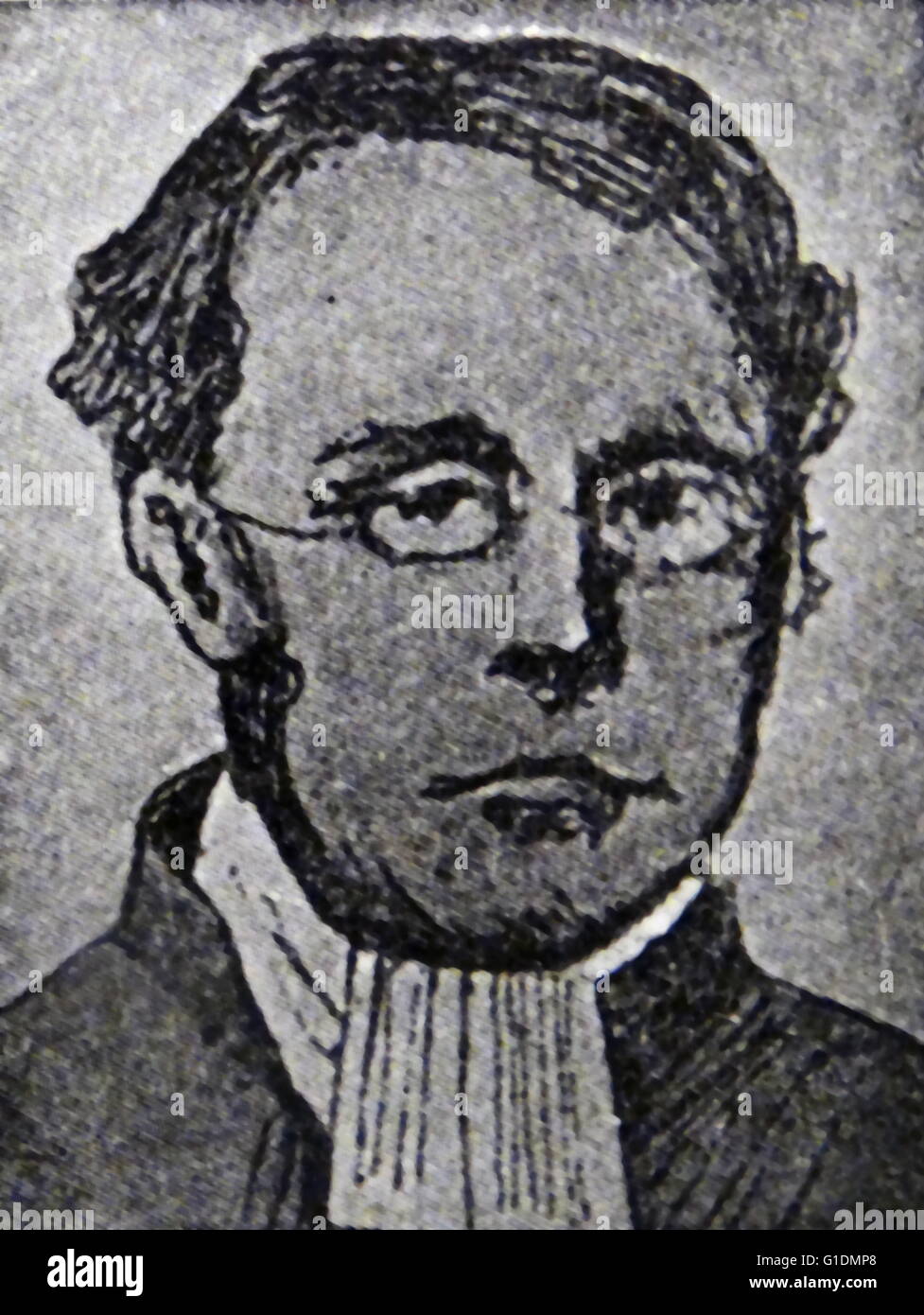 Portrait of Christoffer Olofsson Angeldorff (1808-1866) a Swedish clergyman, book publishers and hymn writer. Dated 19th Century Stock Photo