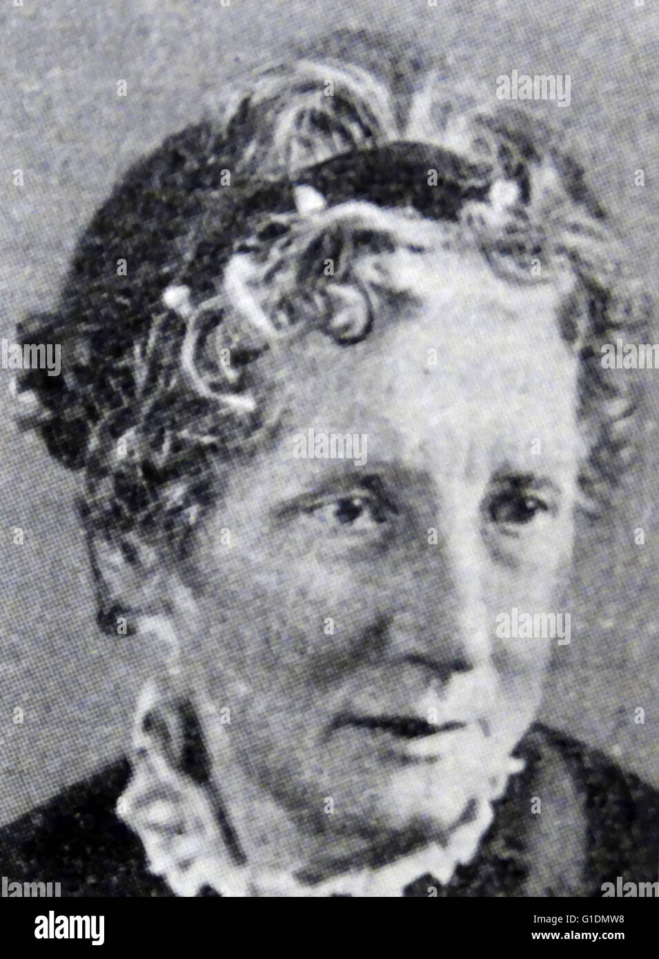 Portrait of Harriet Beecher Stowe (1811-1896) an American abolitionist and author. Dated 19th Century Stock Photo