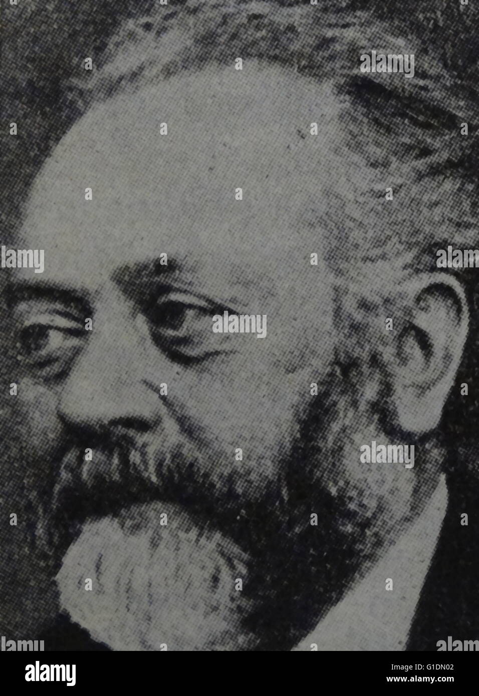 Photographic portrait of Berthold Auerbach (1812-1882) a German-Jewish poet and author. Dated 19th Century Stock Photo