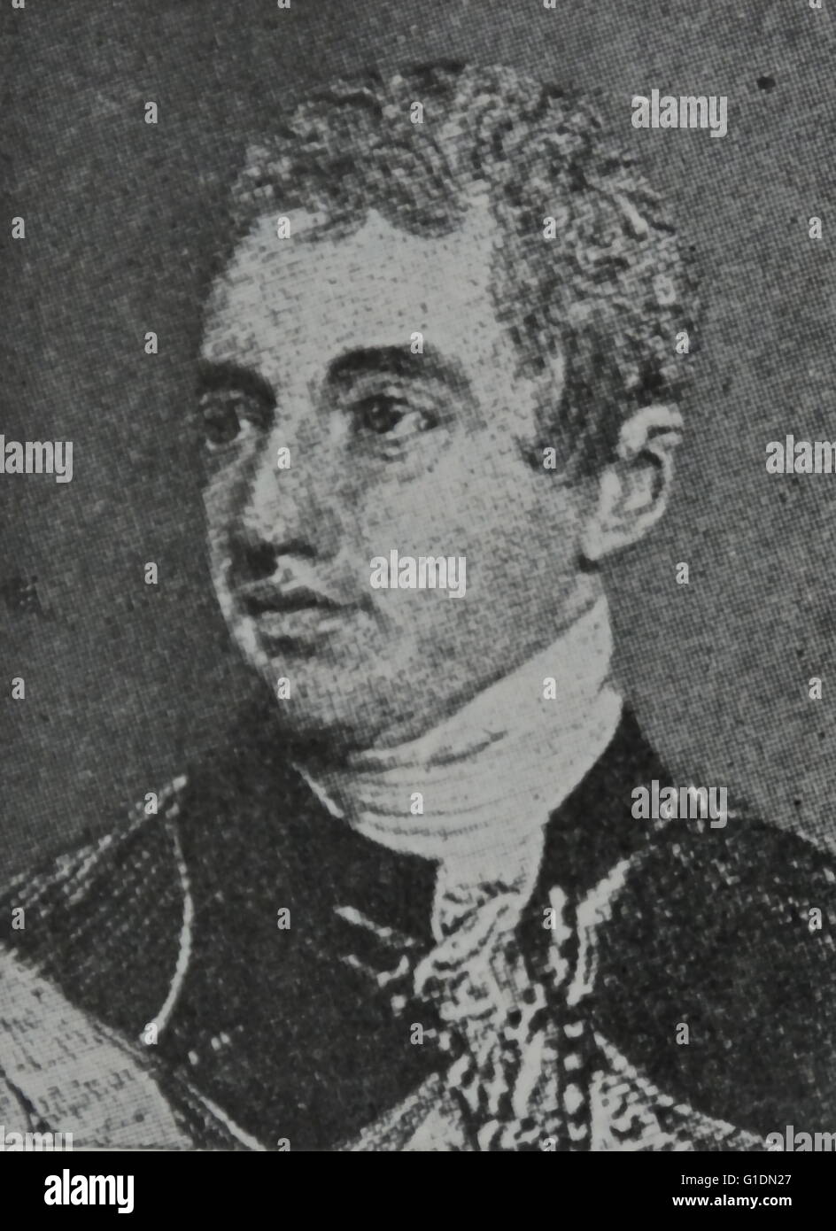 Portrait of Robert Stewart, Viscount Castlereagh (1769-1822) an Irish/British statesman. Dated 19th Century Stock Photo