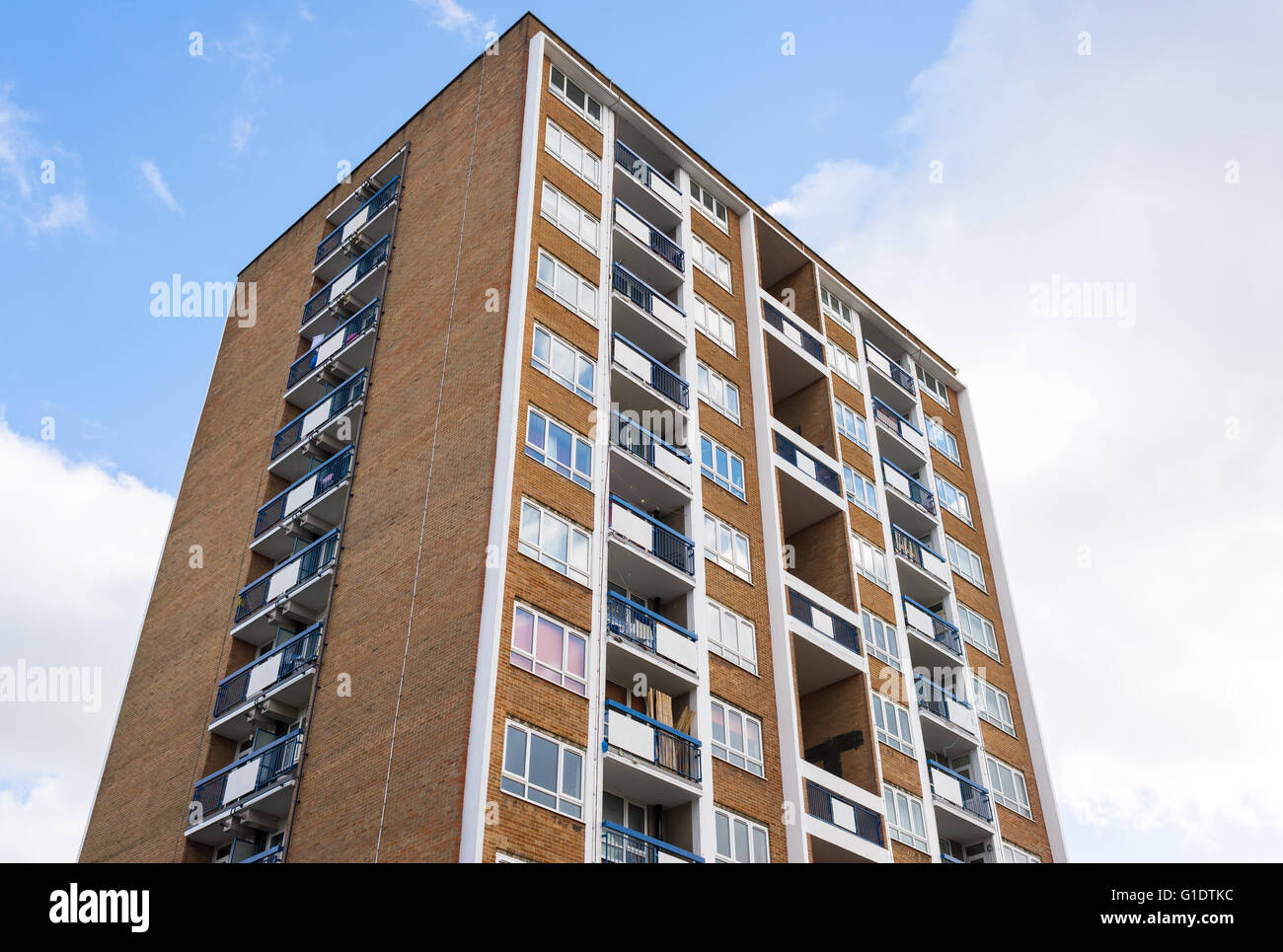High rise council flat. A council house is a form of public or social housing built by local municipalities in the UK Stock Photo