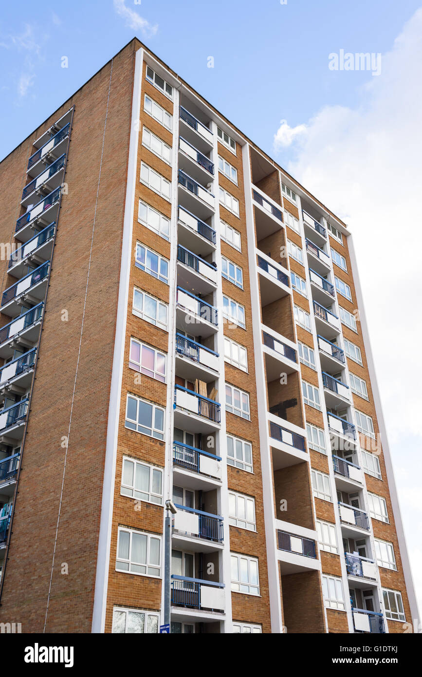 High rise council flat. A council house is a form of public or social housing built by local municipalities in the UK Stock Photo