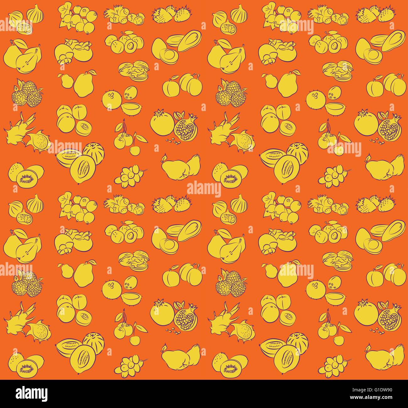 vector pattern of seamless fruits collection Stock Vector Image & Art ...