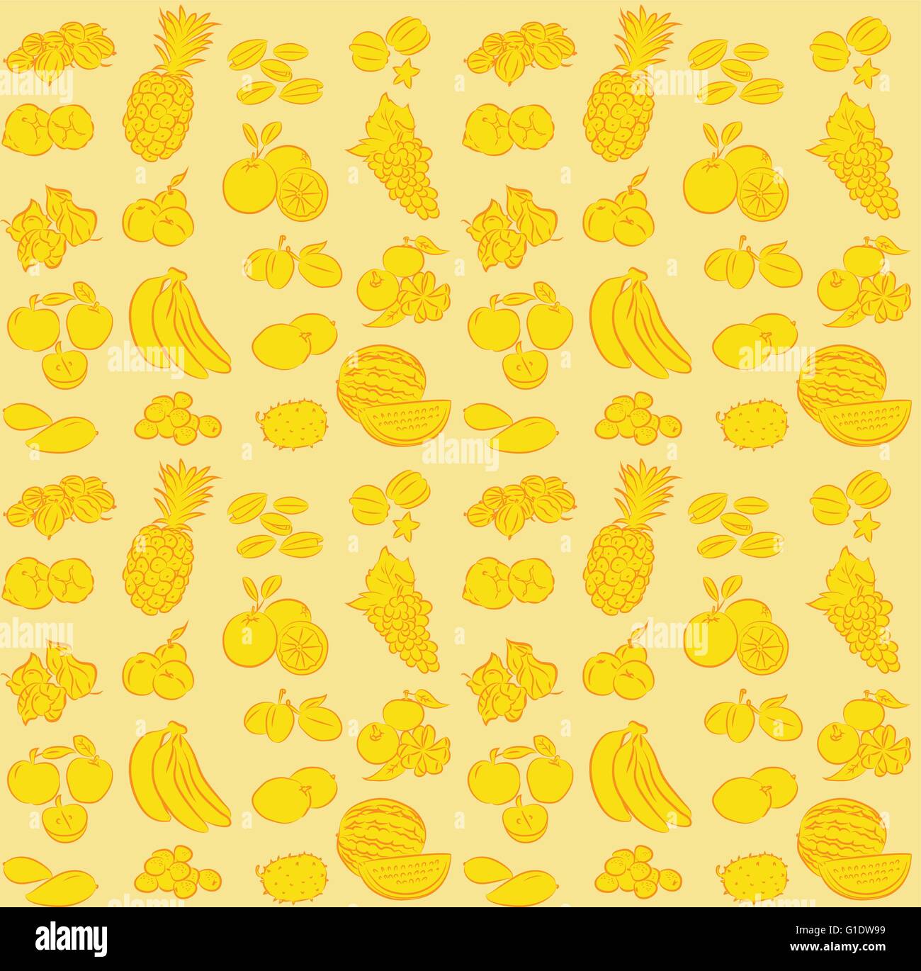 vector pattern of seamless fruits collection Stock Vector Image & Art ...