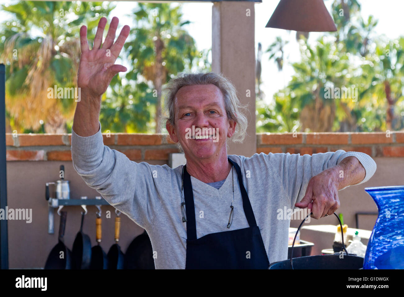 Michael Cope, artist, chef, and restaurateur happily at work in ...