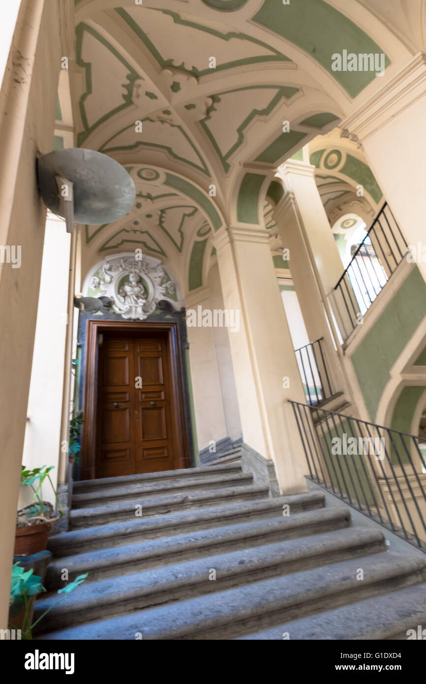 The Palazzo dello Spagnolo is a Rococo or late-Baroque-style palace in central Naples Stock Photo