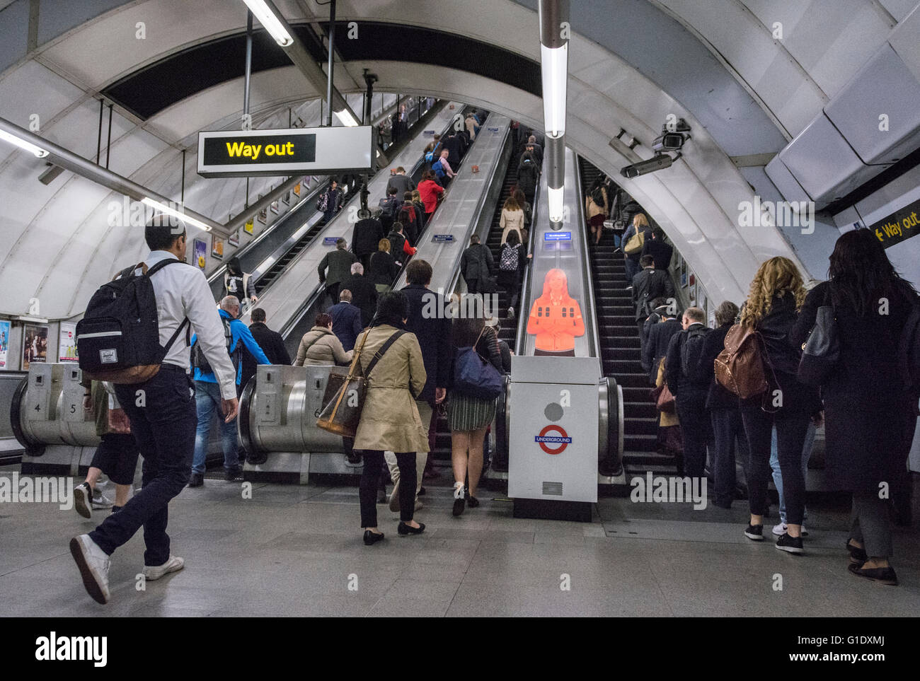 Commuters battle with congestion at Holborn Station during the morning