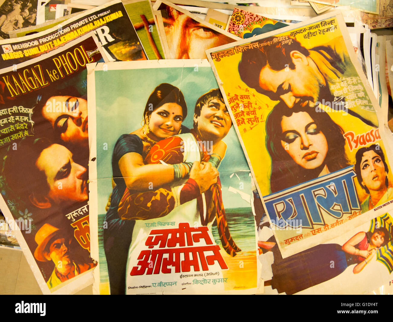 Vintage Bollywood posters, Delhi, India Stock Photo