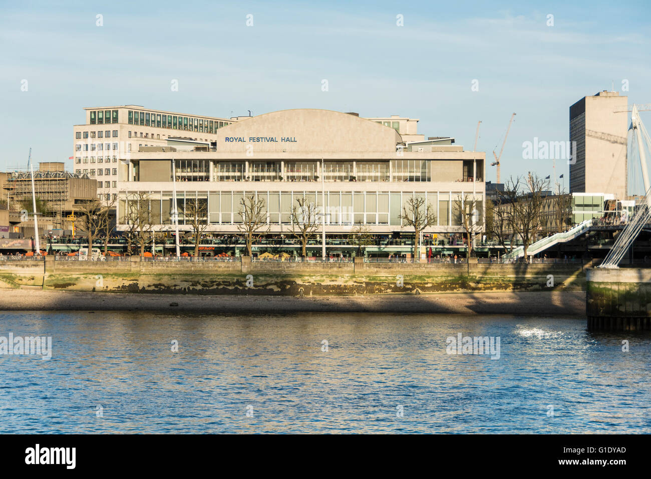 Royal Festival Hall on the Southbank of the River Thames Stock Photo