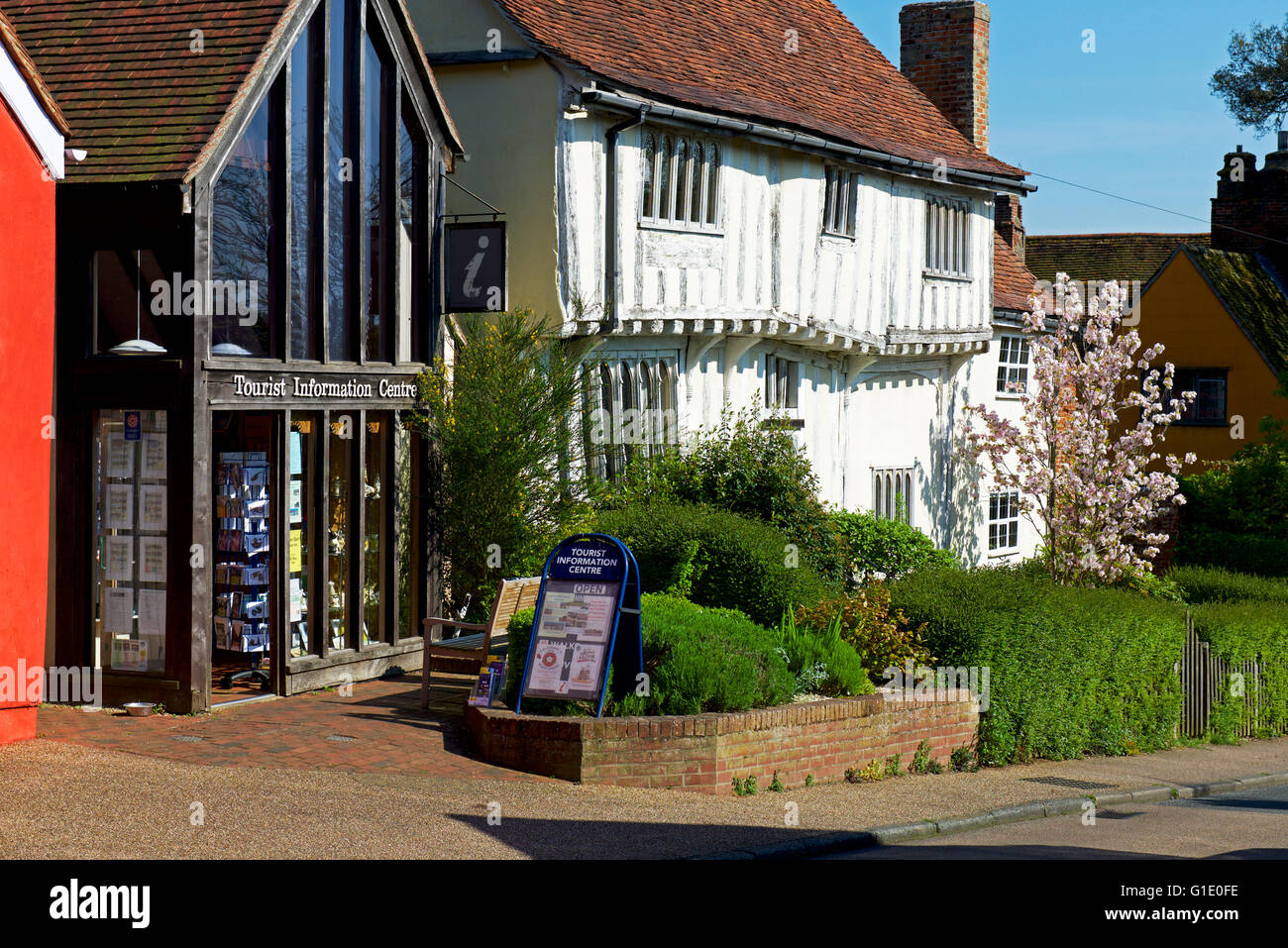 Tourist Information Centre and halftimbered house in the village of
