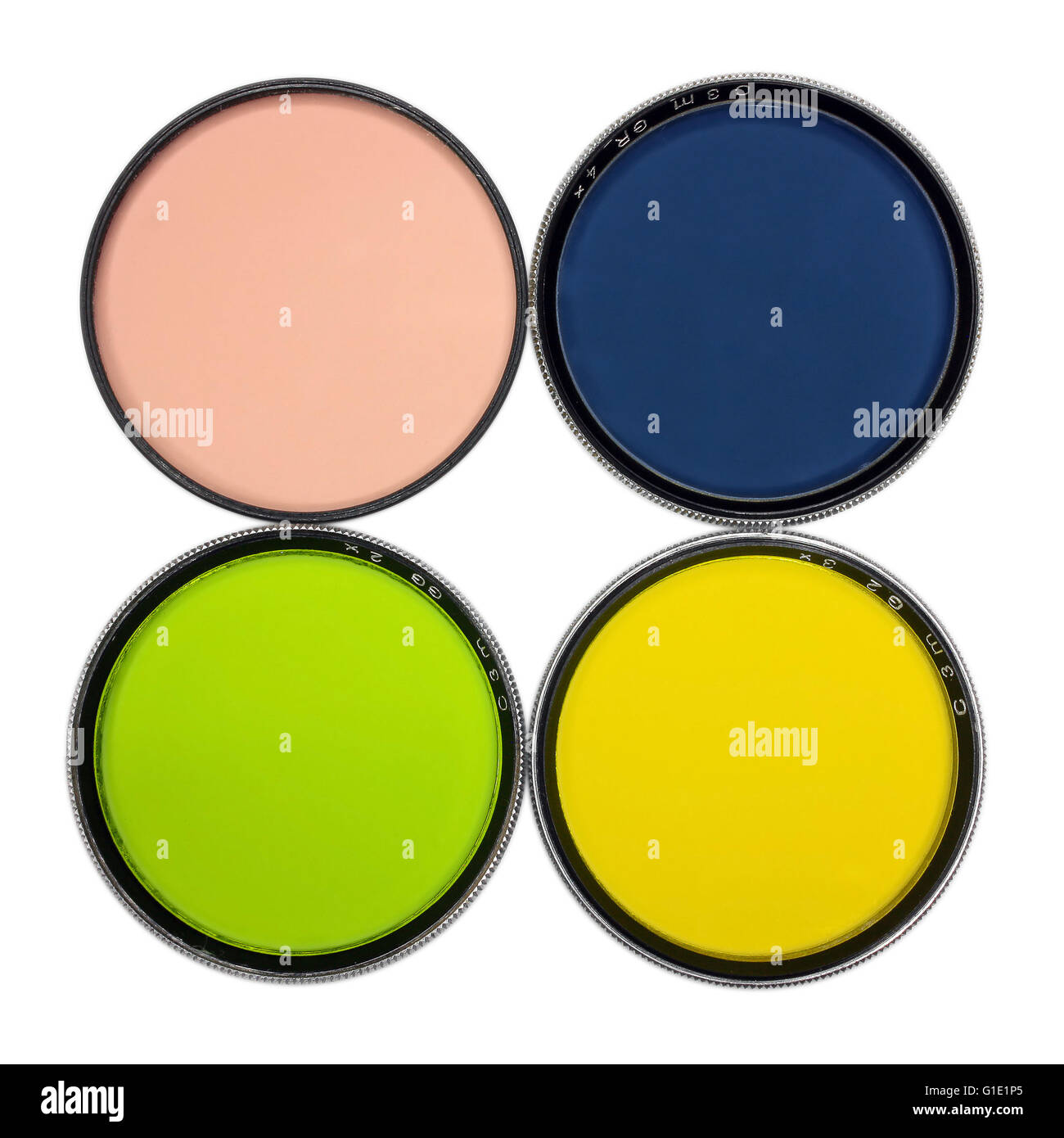 Old 8mm camera filters isolated on white background Stock Photo Alamy