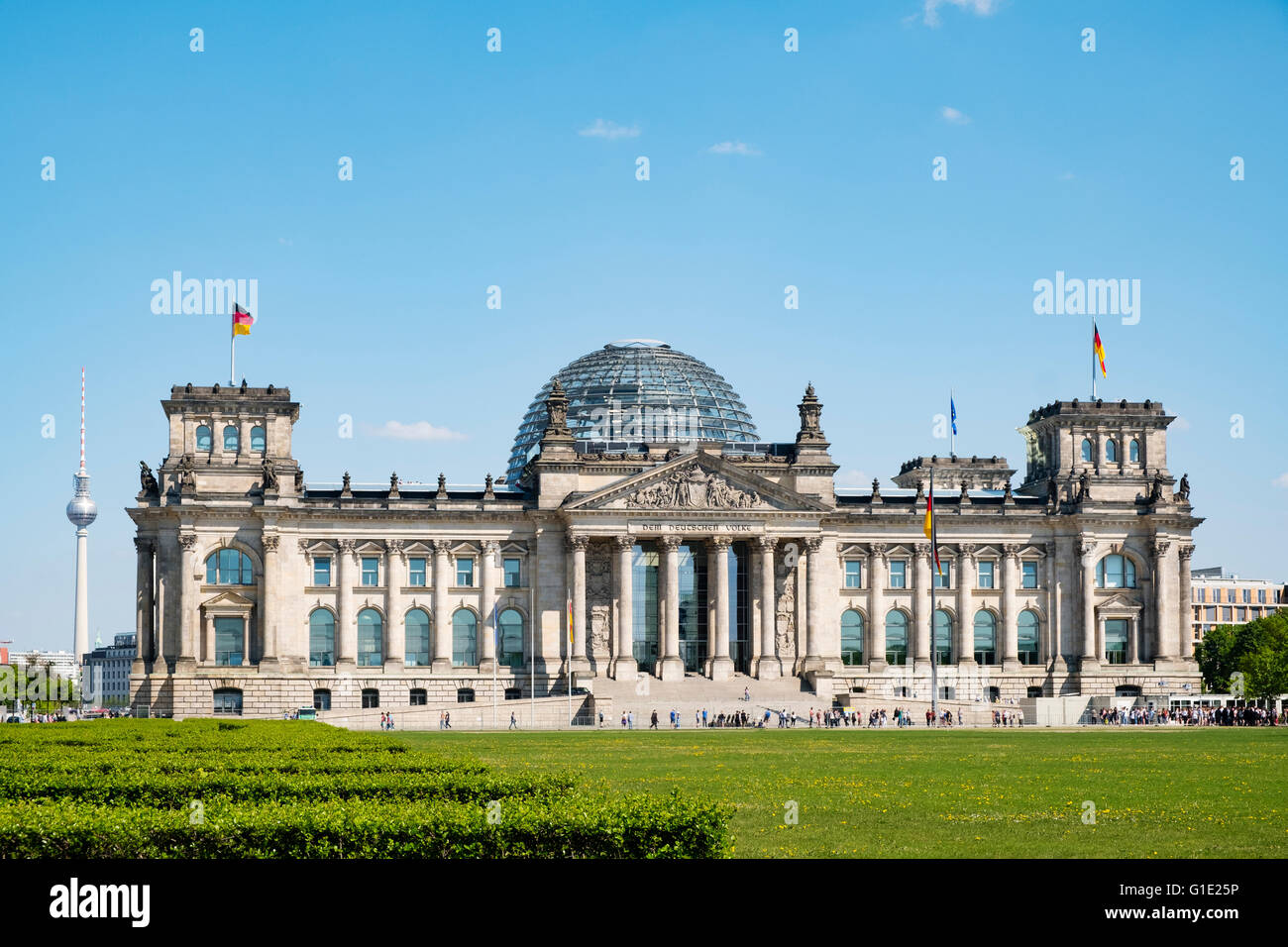 View of the Reichstag Parliament building in Berlin Germany Stock Photo