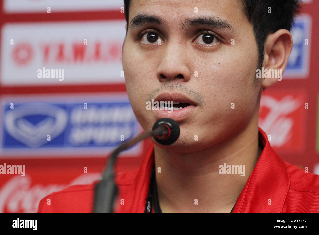 Theerathon Bunmathan former player of Buriram United in a press conference officially joined the Muang Thong United. (Photo by Vichan Poti/Pacific Press) Stock Photo