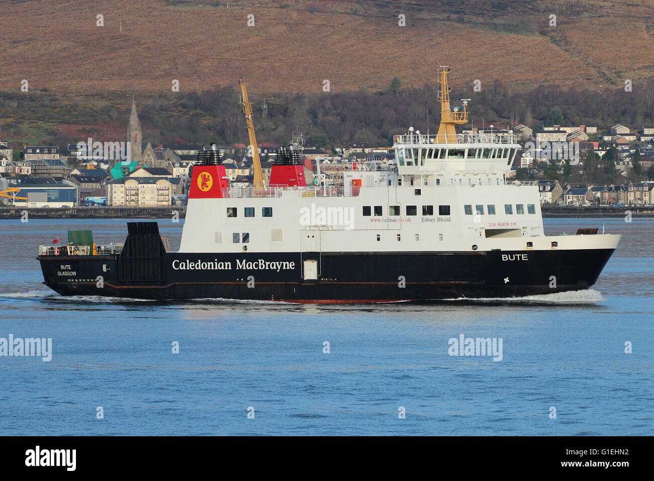 MV Bute, a car ferry operated by Caledonian MacBrayne (CalMac), passing