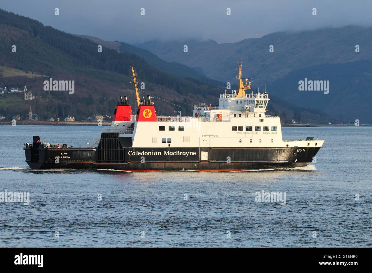 MV Bute, a car ferry operated by Caledonian MacBrayne (CalMac), passing