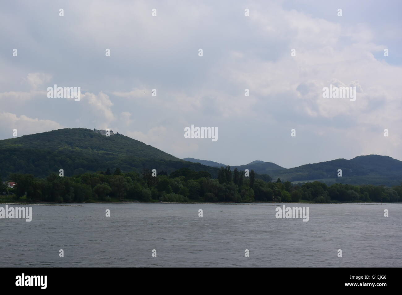 Landscape of the River Rhine country near Bonn, Germany Stock Photo