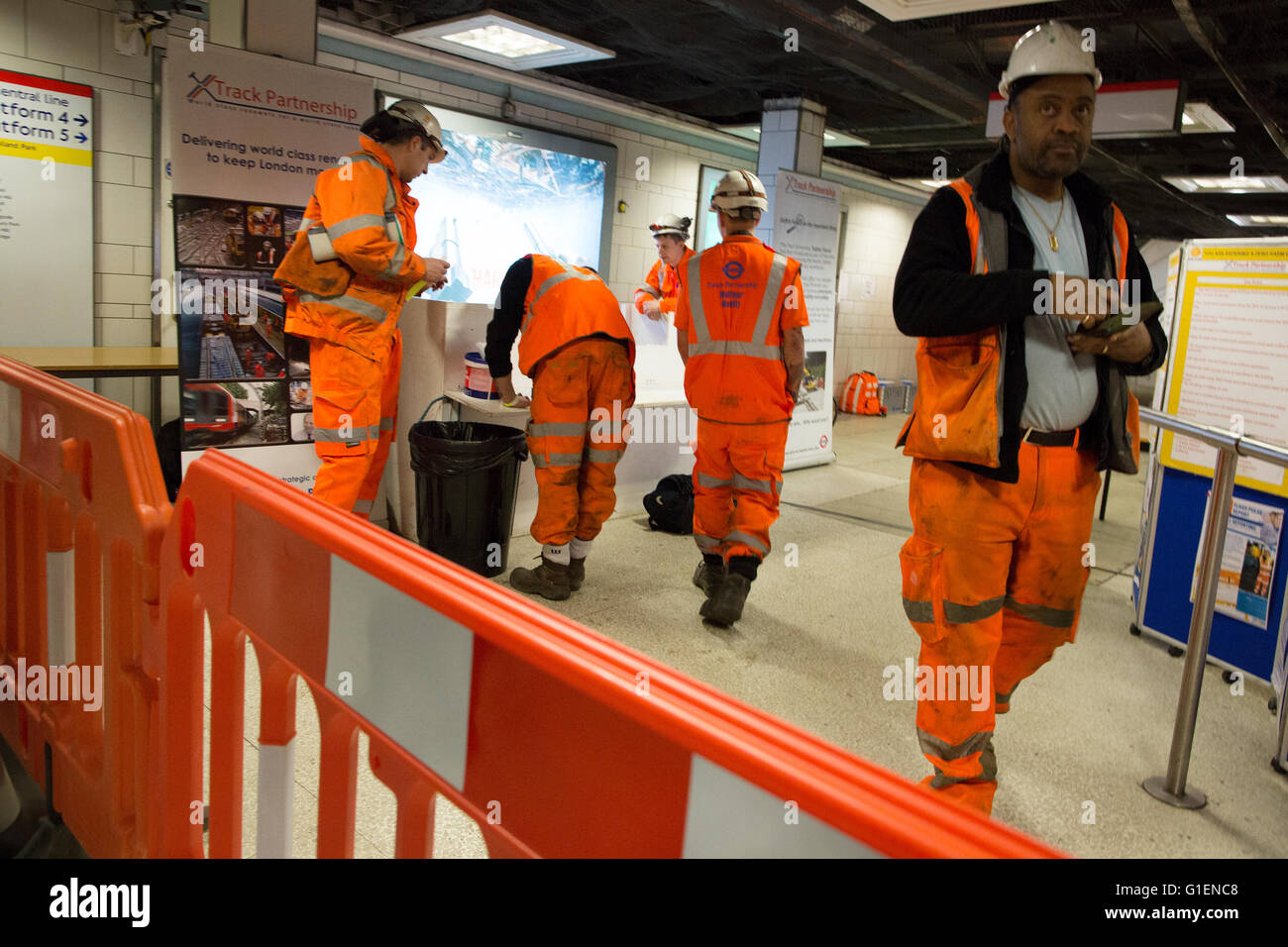 A London Underground construction workers At Liverpool Street Tube