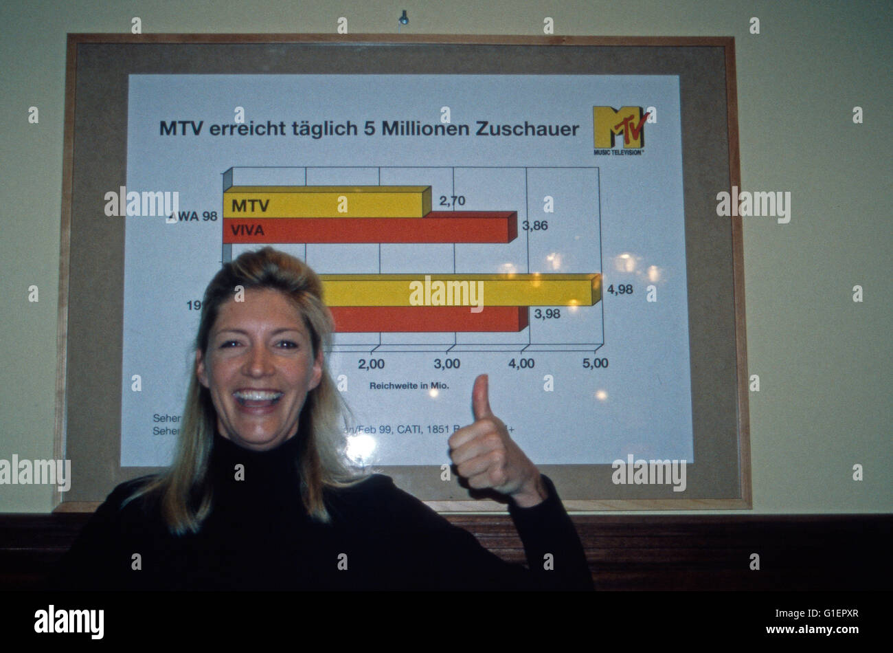 Musiksender MTV: Managing Director Christiane zu Salm-Salm, 1990er Jahre Stock Photo
