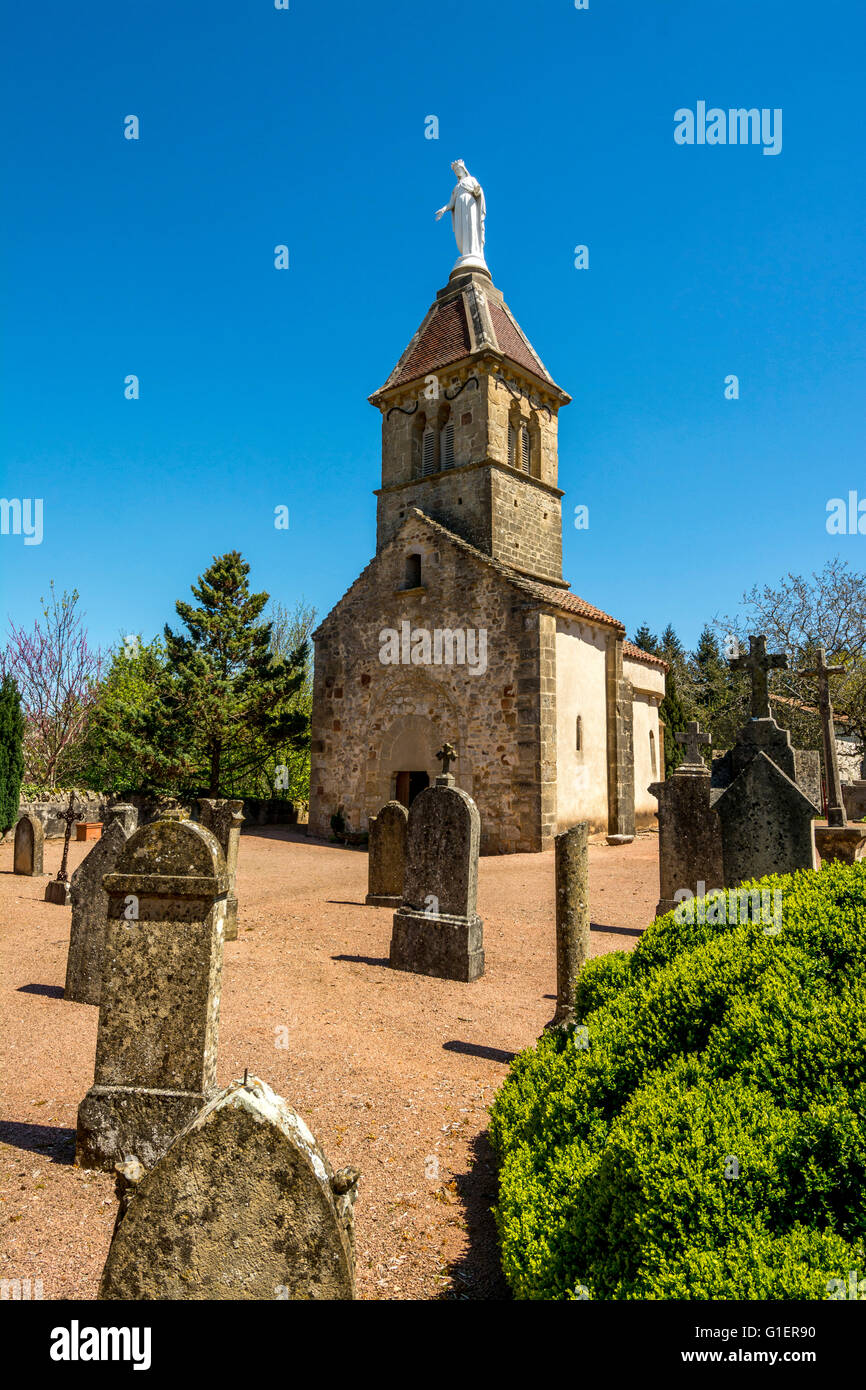 La Chapelle-Sous-Dun village. The chapel of old village. Saone et Loire Stock Photo