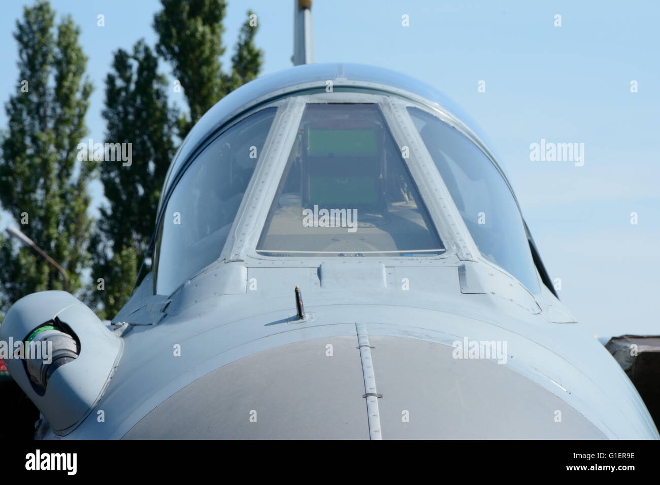 Military fighter jet canopy windscreen Stock Photo Alamy