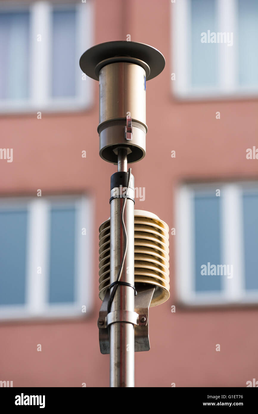 Instrument for measuring air pollution, pollutant emission and fine dust Stock Photo