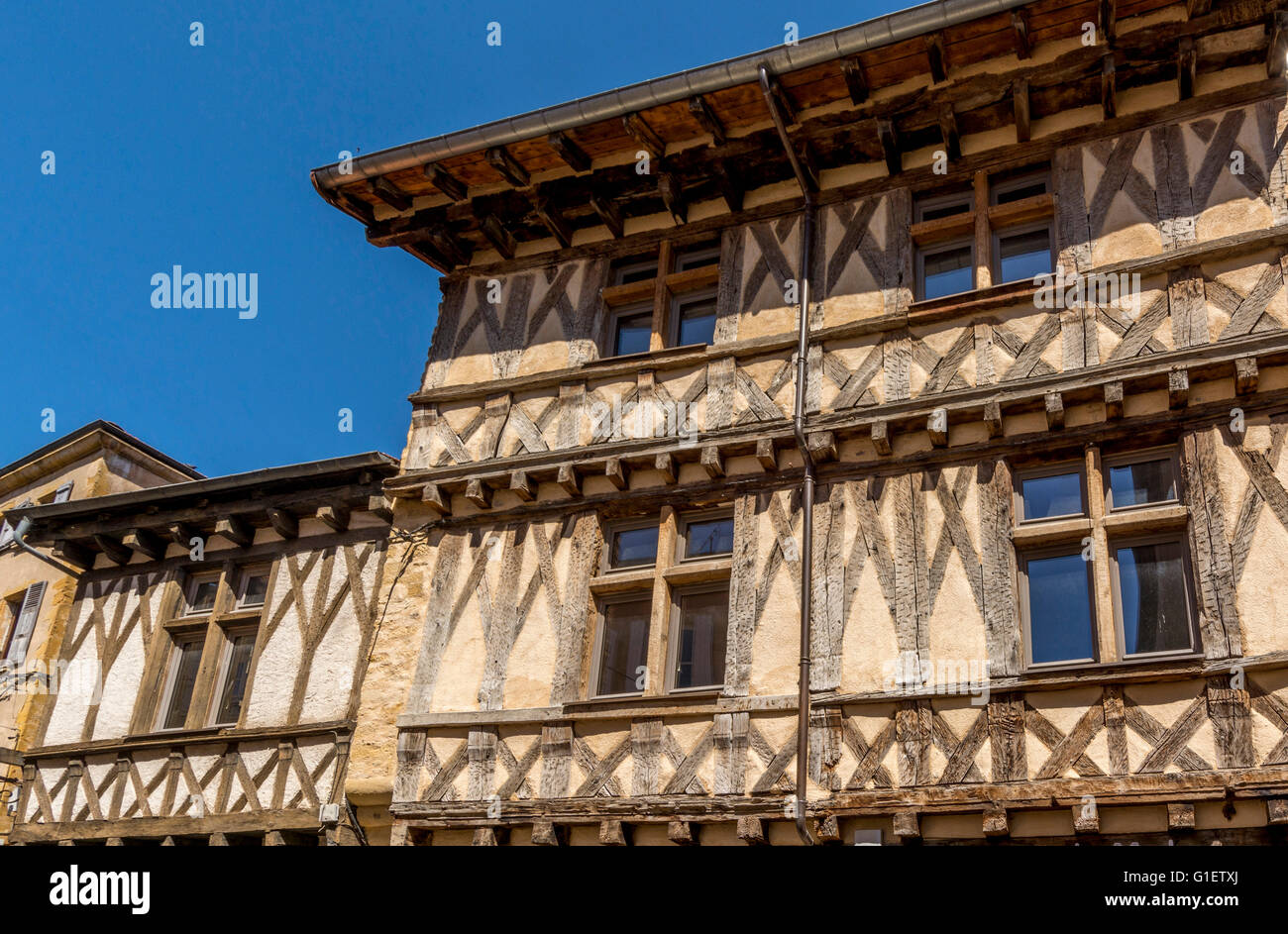 Half-Timbered in old city of Charlieu, Loire departement, Auvergne Rhones Alpes, France, Europe Stock Photo